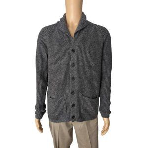 JF J. Ferrar Gray Merino Wool Blend Button-Down Cardigan M